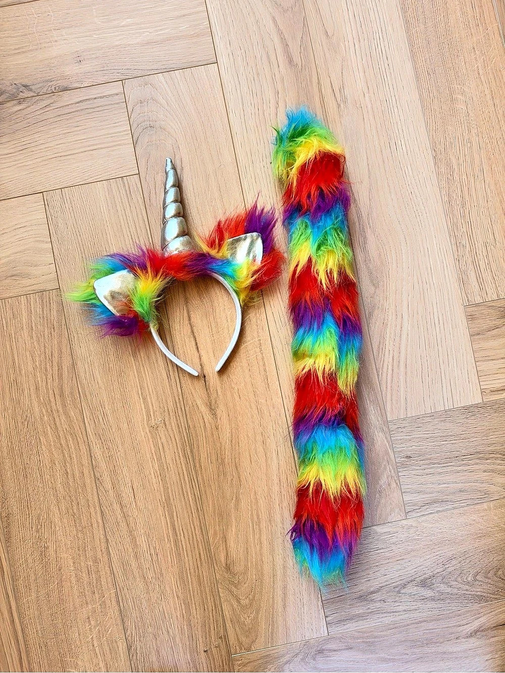Rainbow Unicorn Headband and Tail